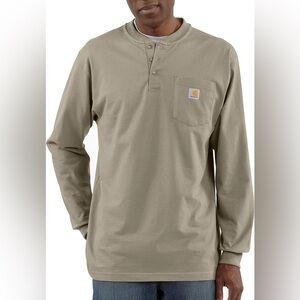 NWOT Carhartt Men's Loose Fit Heavyweight Long-Sleeve Pocket Henley T-Shirt